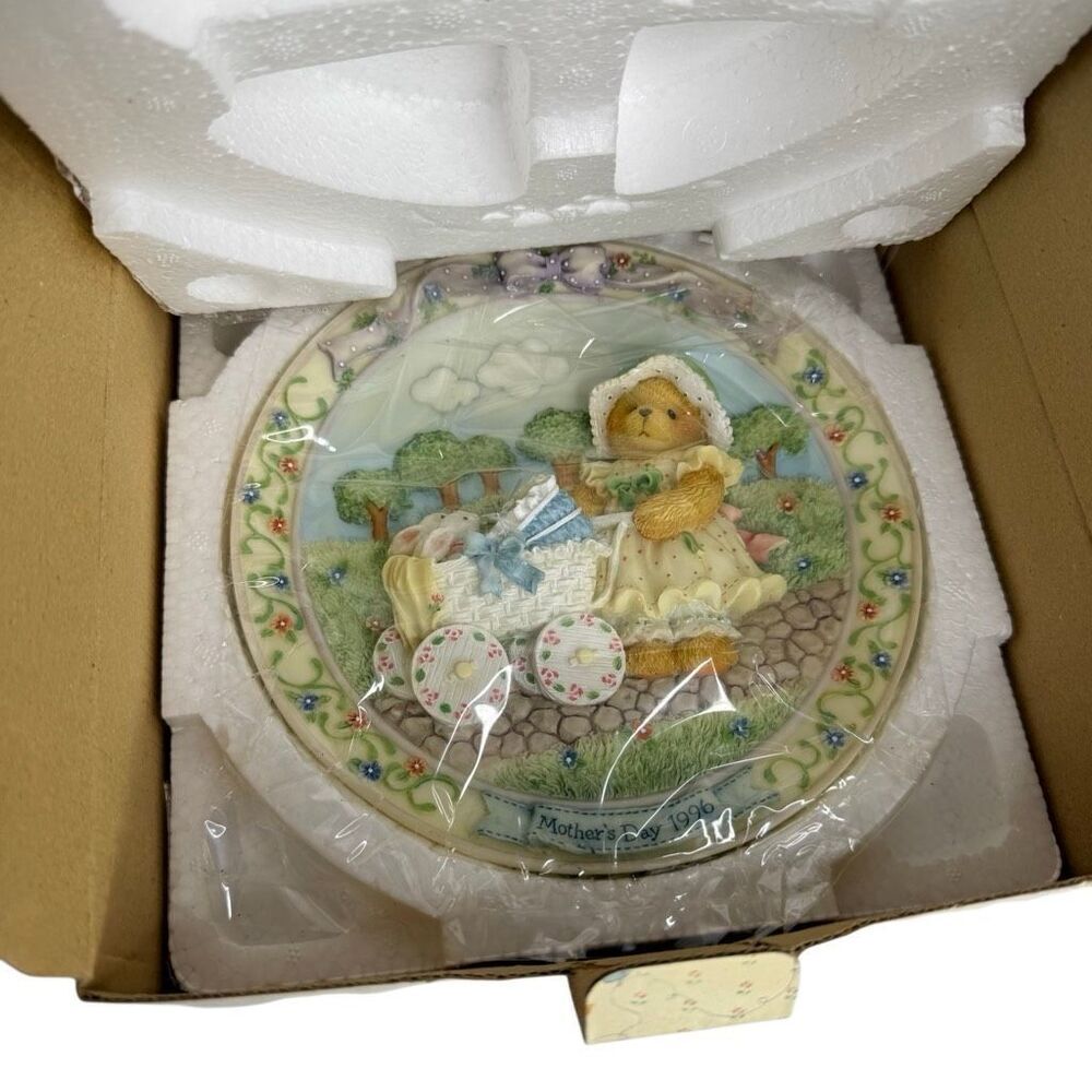 Cherished Teddies 1996 Mother’s Day Plate #156493 Enesco Teddy Bear Original Box